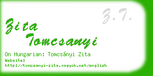 zita tomcsanyi business card