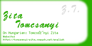 zita tomcsanyi business card